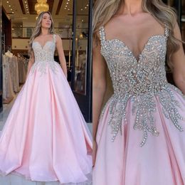 Dresses Prom Straps Pink Sweetheart Beads Cute Party Evening Gowns Pleats Formal Long Special Ocn Dress