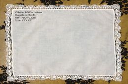 Home Textile Set of 12 Irish Style 12quotx12quotCotton Wedding Bridal Handkerchief Elegant Embroidered crochet Lace Hankie Ha2311669