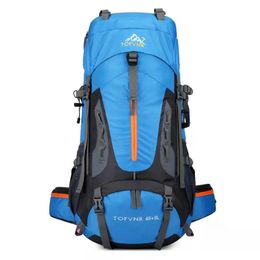 70L Camping Backpack Mens Travel Bag Climbing Rucksack Large Hiking Storage Pack Outdoor Mountaineering Sports Shoulder Bags 240425