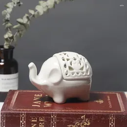 Candle Holders Ceramic Holder Animal Hollow Tealight Candlestick Cover Ornaments Chandelier Bougeoir Decoration ED50ZT