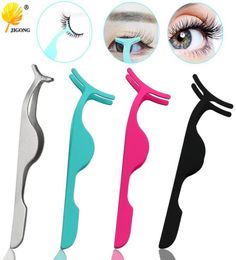 10pcslot False Eyelash Tweezers Fake Eye Lash Applicator Eyelash Extension Curler Nipper Auxiliary Clip Clamp Makeup Forceps Tool2094573