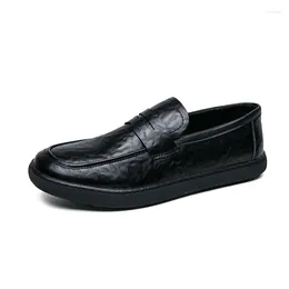 Casual Shoes 38-44 High Quality Driving Men's Slip On Summer Leather Soft Soles Are Comfortable Designer Men