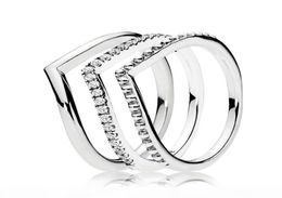 New 925 Sterling Silver Wish Ring Stack Ring with Cz Stone Fit Jewelry Engagement Wedding Lovers Fashion Ring7498287