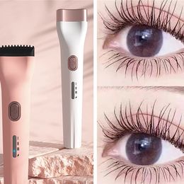 10 Seconds Heat Up Quickly Electric Eye Lashes 5D Push Heated Eyelash Curler White Pink Long Lasting Curling Makeup Tool 240428