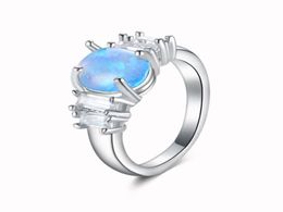 Wedding Rings Silver Ring Classic Exquisite Simple And With Round Inlaid Zircon Opal Temperament Female Hand Jewelry7951284