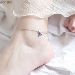 Anklets 925 스털링 실버 여자 고래 발목 트렌드 블루 인어 꼬리 초크 매력 목걸이 귀걸이 절묘한 보석 선물 wx