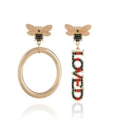 Fashion Jewelry Love Bee Earrings Personality Fashion Long Round Asymmetric Stud Earrings8418852