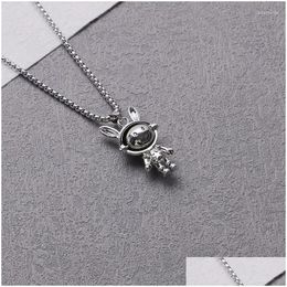 Pendant Necklaces Luxury Steel Necklace Space Zodiac Astronaut Men And Women Sweater Chain Drop Delivery Jewelry Pendants Dhzqx