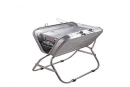 Outdoor BBQ Grill Portable Barbecue Suitcase Grill Stainless Steel Folding19171153