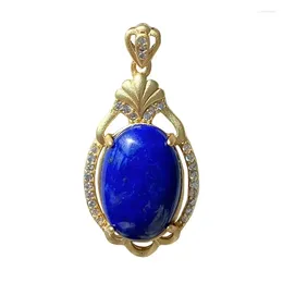 Pendant Necklaces Blue Ore Lapis Lazuli Natural Stone Pendants Egg Noodle Necklace Wealth Lucky For Women Men Fashion Jewellery