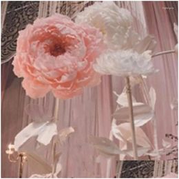 Decorative Flowers Wreaths Large Paper Peony Decoration Rose Flower Head Window Setting Decorations Props Drop Delivery Home Garden Fe Dhadx