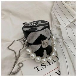 Bag Mini Pearl Hand-held Cross Box Autumn And Winter Personalised Chain Lipstick Cylinder One Shoulder
