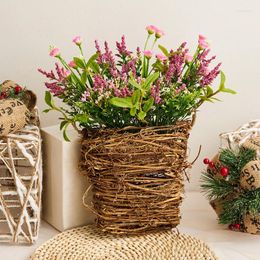 Decorative Flowers Door Hanger Hydrangea Basket Wreath Seasonal Welcome Sign Front Decor Decoration Spring Holiday