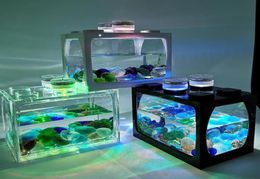 Aquariums Desktop Aquarium Fish Tank With Light Battery Type Small Supplies5898354