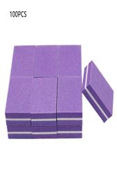 NAD005 100pcs Doublesided Mini Nail File Blocks Colourful Sponge Nail Polish Sanding Buffer Strips Polishing Manicure Tools9246960