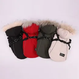 Dog Apparel UBBT Winter Pet Harness Jacket Fleece Coat Warm Clothes Hoodie Hooded Clothing For Small Large Dogs