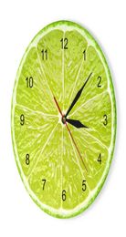 Orange Lemon Fruits Wall Clock in the Kitchen Lime Pomelo Modern Design Clocks Watch Home Decor Wall Art Horologe Non Ticking H1102702706