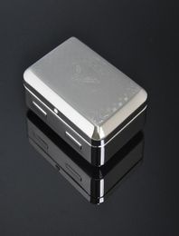 BOX012 Silver metal portable Refillable cigarette tobacco case box rolling machine paper herb grinder shisha hookah bong supplie6405313