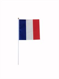 France flag small size flag whole with plastic pole1421cm polyester fabric France nation flag 100PCSLOT7429529