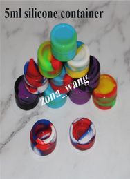 Silicone Non stick Wax Containers dab jar Colorful 3mL 5mL 7mL mini Waxy Jars Concentrate Case FDA approved ecig box6116417