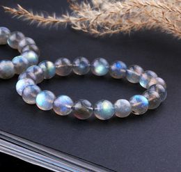 Natural Labradorite Stone Bracelets For Women Gift Blue Lights Gemstone Bead Strand Stretch Charm Bracelet Femme LJ2009181744613