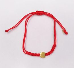 Red Cord And Gold Sweet Dolls Xxs Bear Bracelet Authentic 925 Sterling Silver bracelets Fits European bear Jewelry Style Gift Andy3319991