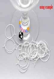 600pcs Silver Plated Wine Glass Charm Rings Earring Hoops 25x21mm Findings Whole jewelry making finding2748602