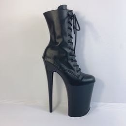 Sexy 9 Zoll hohe Absatz- und Knöchelstiefel, Frühlings- und Herbstschuhe 23 cm dünne Fersenpol -Tanz, Nachtclub -Party -Knöchelstiefel