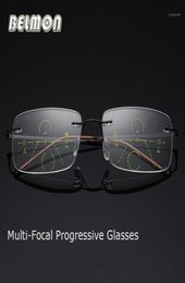 Sunglasses Belmon MultiFocal Progressive Reading Glasses Men Women Rimless Presbyopic Male Diopter Eyeglasses 1015202533942497