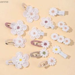 ヘアアクセサリー5/2/1/PCS INS chrysanthemum hair Clip bade baby girl childrens hair clip lace white bare princess baby hairアクセサリー卸売wx