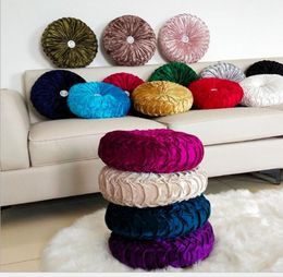 Velvet Pleated Round Pumpkin Throw Pillow for Couch Floor Cushion Pillow Decorative for Home Sofa Chair Bed Car F12145843435