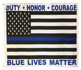 3x5Ft 90x150cm Thin Blue Line Flag Duty Honor Courage LIVES MATTER Direct factory whole5693423