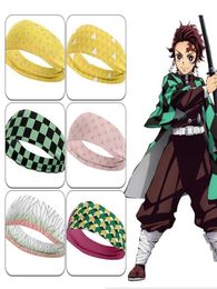 Party Masks Anime Kimetsu No Yaiba Cosplay Headwear Men Women Headband Casual Sports Hair Accessories Halloween Decor5386182