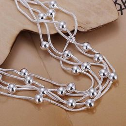 Chain hot sell fashion fine product 925 Sterling Silver Jewellery chain beads Bracelets For cute lady women gifts free shipping H234