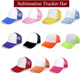 Sublimation Trucker Hat Sublimation Blank Mesh Hat Adult Trucker Caps for Sublimation Printing Custom Sports Outdoor Hat7165170
