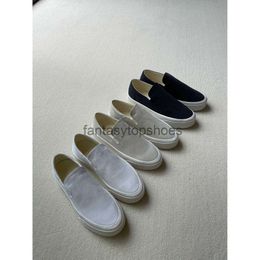 The Row single TR small shoes shoes 2023 white spring shoes board shoes comfortable breathable linen cotton sports shoes casual shoes women L4WY