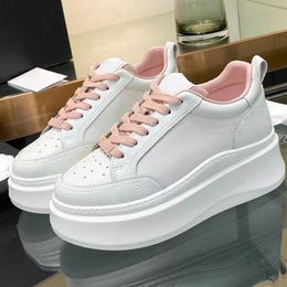 spring summer new arrive women platform thick sole flat walking shoes runway classic brand designer lace up patchwork Colours outside walking female trainers