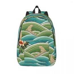 Backpack Student Bag Chinese Wave Pattern Parent-child Lightweight Couple Laptop