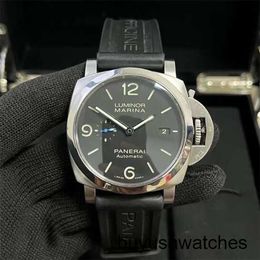 Minimalist Wrist Watch Panerai Luminor Series Swiss Watch Luxury Tough Man Leisure Calendar Luminous Diving Sports Watch PAM01312 Black Disc Diameter 44mm