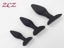 100 Real Po 3pcslots Sex Product Erotic Sex Toy SmallMediumBig size Unisex Black Silicon Anal Butt Plug for Couple SX190c6913992