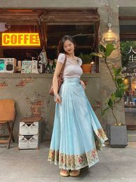 Ethnic Clothing Horse Face Skirt Original Ming Dynasty Hanfu Summer Thin National MaMian Skirt Chinese Traditional Costumes MaMian Qun