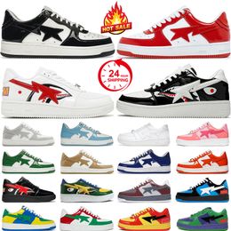 designer casual shoes men women platform Black Patent Red Green Purple Orange Light Grey Beige Royal Blue Plate-forme mens trainers sport sneaker