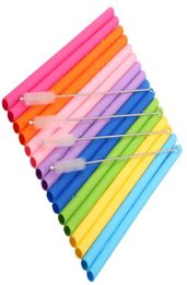 BPA reusable silicone straw drinking tube wide straight type suitable for kids multicolor selling6208495