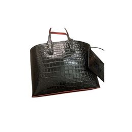 Designer Black Alligator Rivet Bag Y2K Crossbody Clutch Leather Red Bottom Bags Large Capacity Pockets Travel Handbag Shopping Purse Rivets Pouch IPad Briefcase