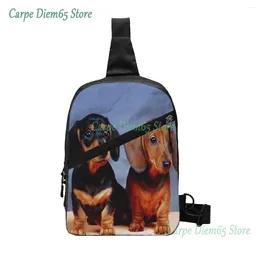 Backpack Sling Bag Dachshunds Dog Chest Package Crossbody For Cycling Travel Hiking