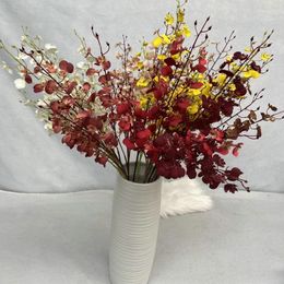 Decorative Flowers 93CM Artificial Flower Shell Dance Orchid Decoration Wedding Bouquet Dry