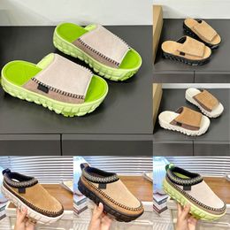 Designer Mule Women Slides Slippers Sandals Flat Baotou Half Slipper Tyre Sole Mules Platform Summer Beach Casual Shoes Suede Leather Luxury Slide Fashion Shoes