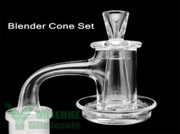 Full Weld Hybrid Blender Slurper Quartz Banger Kit Wide Flared Dish Slurp Set with Coneshaped Terp Pillar Carb Cap 10mm 14mm 45 96326897