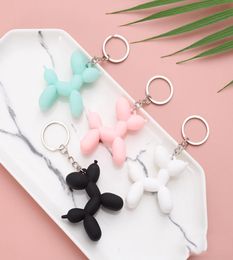 Fashion creative Cartoon Balloon Dog Keychain ring men and women couple key chain bag pendant 6 colors2761655