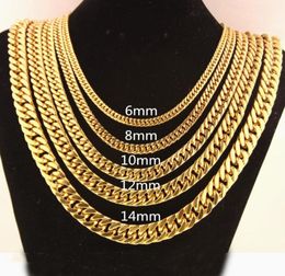 Chains 681012141719mm Width Trendy Gold Chain For Men Women Hip Hop Jewelry Stainless Steel Curb Necklace Jewelery2268106